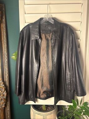 Rodrigo Men’s 100% Sheepskin Leather Black Zip Jacket Size 50/175